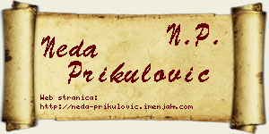 Neda Prikulović vizit kartica
